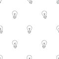 Hand drawn seamless pattern of light bulbs. Idea Royalty Free Stock Photo