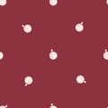 Hand drawn seamless pattern in minimalistic style with simple stopwatch print on maroon background