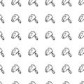Hand Drawn seamless pattern mixer doodle. Sketch style icon. Decoration element. Isolated on white background. Flat design. Vector