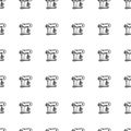 Hand Drawn seamless pattern mixer doodle. Sketch style icon. Decoration element. Isolated on white background. Flat design. Vector