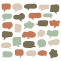 Hand drawn seamless pattern with multicolored speech bubbles in an abstract playful style. Royalty Free Stock Photo