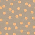 Hand drawn seamless pattern with persimmons. Royalty Free Stock Photo