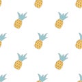 Hand Drawn Seamless Pattern with pineapples Royalty Free Stock Photo