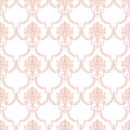 Hand drawn seamless pattern with pink classic ornament decor