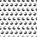 Hand-drawn seamless pattern with polka dots .Black and white composition with round brush strokes.