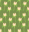 hand drawn seamless pattern with protea flowers on green background. design for fabric, posters, posters, flyers and
