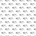 Hand Drawn seamless pattern rolling pin doodle. Sketch style icon. Decoration element. Isolated on white background. Flat design. Royalty Free Stock Photo