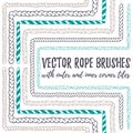 6 hand drawn seamless pattern Rope brushes Royalty Free Stock Photo
