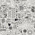 Hand-drawn seamless pattern on the science theme Royalty Free Stock Photo