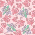 Vector pink blossom flowers cherries background