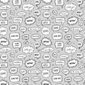 Hand drawn seamless pattern of speech bubbles Royalty Free Stock Photo