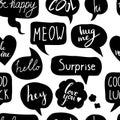 Hand drawn seamless pattern with speech bubbles Royalty Free Stock Photo