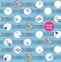 Hand-drawn seamless pattern with summer doodles Royalty Free Stock Photo