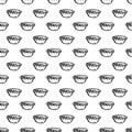 Hand Drawn seamless pattern tartlet doodle. Sketch style icon. Decoration element. Isolated on white background. Flat design.