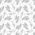 Hand drawn seamless pattern wheat and seeds sketch on white background Royalty Free Stock Photo