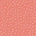 Hand drawn seamless polka dot background. Red spotted textile, fabric design. Cute texture, pastel colors. Backdrop with Royalty Free Stock Photo