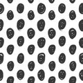 Hand drawn seamless repeat pattern with abstract heads. Texture of abstract face - Vector