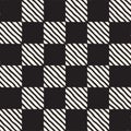 Hand drawn seamless repeating pattern with checker lines tiling. Grungy freehand background texture. Royalty Free Stock Photo