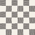 Hand drawn seamless repeating pattern with checker lines tiling. Grungy freehand background texture. Royalty Free Stock Photo
