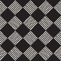 Hand drawn seamless repeating pattern with checker lines tiling. Grungy freehand background texture. Royalty Free Stock Photo