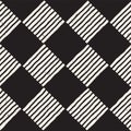 Hand drawn seamless repeating pattern with checker lines tiling. Grungy freehand background texture. Royalty Free Stock Photo