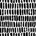 Hand drawn seamless strip line pattern. Dry brush and rough edge Royalty Free Stock Photo