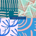 Hand drawn seamless summer pattern collection