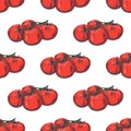 Hand drawn seamless tomato background Royalty Free Stock Photo