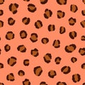 Hand-drawn seamless vector leopard pattern Royalty Free Stock Photo