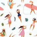 Summer women seamless pattern