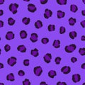 Hand-drawn seamless vector violet leopard pattern