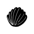 Hand Drawn seashell doodle. Sketch style icon. Marine underwater plants weeds and animals. Isolated on white background. Flat Royalty Free Stock Photo