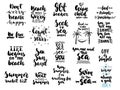 Hand drawn seasons set of lettering phrase about Summer holiday isolated on the white background. Fun brush ink vector Royalty Free Stock Photo