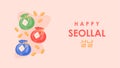 hand drawn seollal korean new year background template Royalty Free Stock Photo