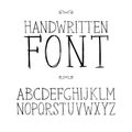 Hand drawn serif font.
