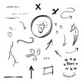 Hand drawn set of abstract comic doodle elements