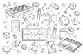 Hand drawn set of board game element Royalty Free Stock Photo