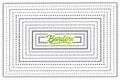 Hand drawn set of borders with green lettering