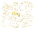 Hand drawn set of chees