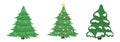 Hand drawn set of Christmas tree, decorative colorful Christmas ball, garland, star and snow. Vector sketch Illustration. Happy Royalty Free Stock Photo