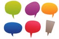 Hand drawn set of Colorful speech bubbles with dialog words Royalty Free Stock Photo