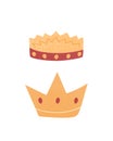 Hand drawn set of crowns.Modern vector illustration isolated on white background Royalty Free Stock Photo