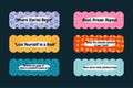 Hand drawn set cute bookmarks, stickers, tape with an inscription Royalty Free Stock Photo