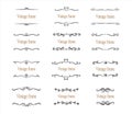 Hand drawn set of decorative frames, borders, page decoration calligraphic design elements. vintage vector illustration Royalty Free Stock Photo