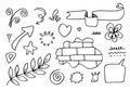 Hand drawn set doodle elements for concept design isolated on white background Royalty Free Stock Photo