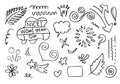 Hand drawn set doodle elements for concept design isolated on white background Royalty Free Stock Photo