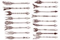 Hand drawn set of ethnic arrows