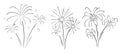 Hand drawn set of fireworks.