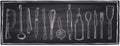 Hand drawn set of kitchen utensils on a chalkboard. Royalty Free Stock Photo