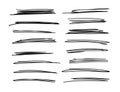 Hand drawn set of objects for design use. Black Vector doodle crossed out lines on white background. Abstract pencil drawing Royalty Free Stock Photo